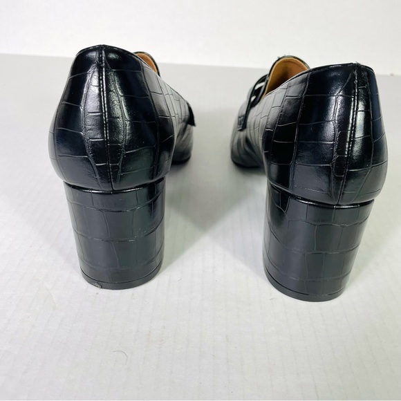 NORDSTROM RACK block heel loafers croc print - Picture 4 of 6